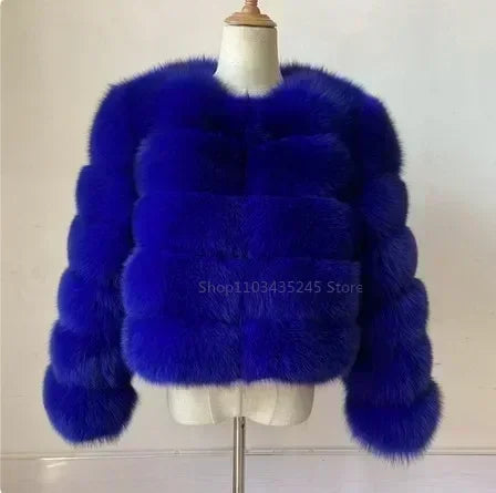 Women's Fashion faux fur coat super hot Autumn Winter women short Faux fox fur fluffy jacket high quality 5xl Ladies furry coats