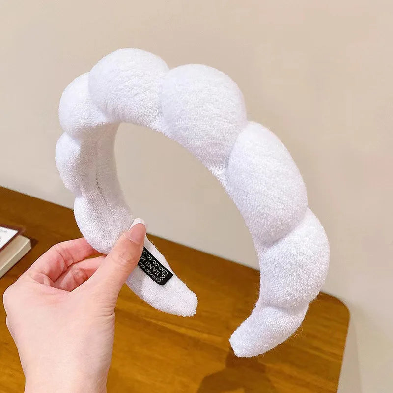 Simple Cloud Sponge Headband for Women Korean Style Candy Color Wide Brim Headband Fashion Girl Face Wash Headband Hair Accessor