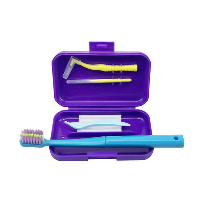 1 Box Dental Cleaning Care Kits Portable Travel Oral Teeth Cleaning Set Detachable Toothbrush Interdental Brush Storage Case