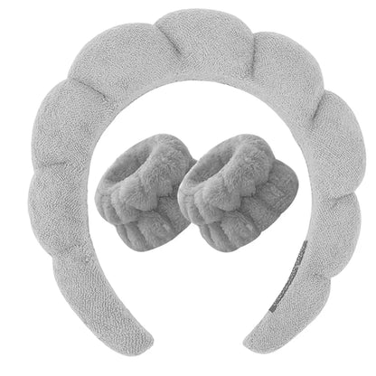 Makeup Headband Set Face Washing Headbands Wristband Tools 3pcs For Women Spa Washing Face Skin Care Hair Bands Tool Accessories