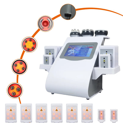 Ultrasonic Cavitation 40k Vacuum System Machine 6 in 1 Slimming Face Lifting Cellulite Reduction Massage Body Shaping Fat B