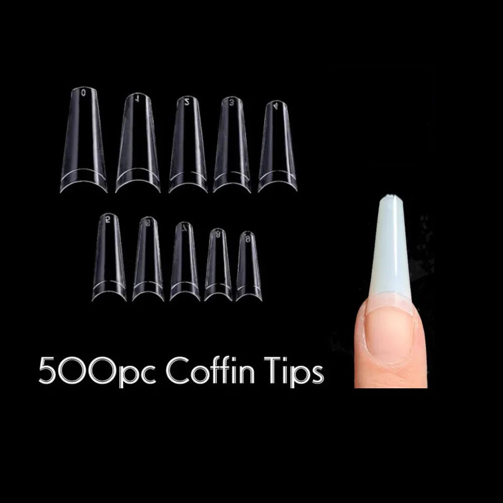 500pcs Nail pointy French Tips Stiletto Half Cover Stiletto False Fake Nails Tips half cover straight nail tips no c curve Tips