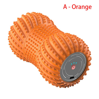 Electric Fascia Fitness Roller Peanut Ball Vibration Massage Shoulder Neck Waist Leg Muscles Relaxation Connect Bluetooth Music