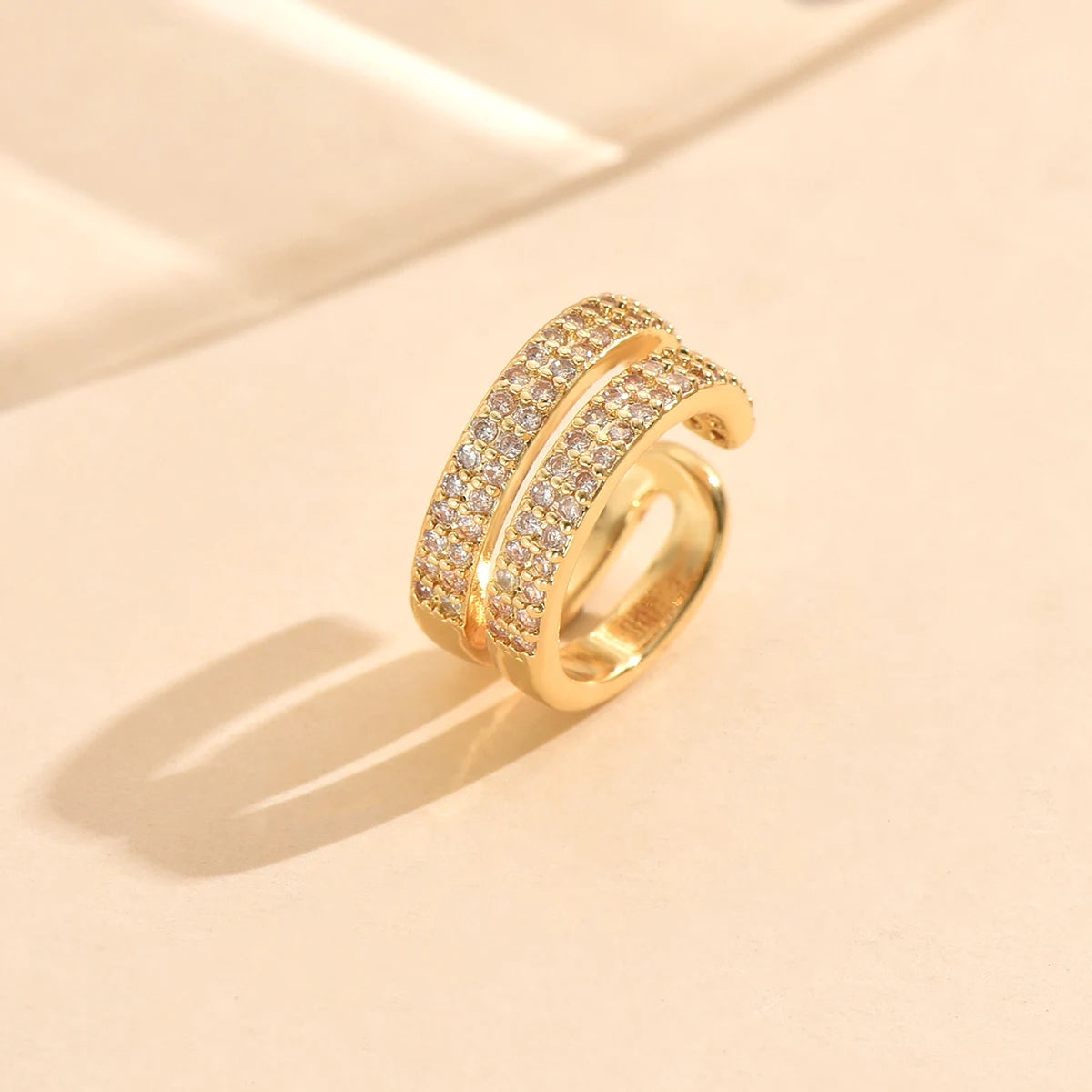 3 Pcs Zircon Korean Wave Multilayer Geometry Ear Cuff Clip on Earrings For Women Without Piercing Non-pierced Jewelry Hot
