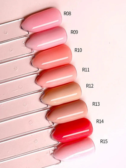 FZANEST 5 in 1 Multifunctional Rubber Base Gel Rubber Builder Base Nail Gel Nude Color Extension Nail Strengthen Gel Nails