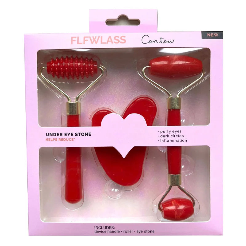 3pcs Set Resin Gua Sha Roller Massager for Face Body  Face Care Roller Facial Massager Beauty Health Massage Tool Not Jade Stone