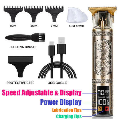 Electric Rechargeable Vintage T9 Man Shaver Trimmer USB Pusher Hair Man Beard Cutting Machine for Men Hair Clipper Shaver