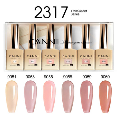CANNI Nail Gel Polish Set HEMA TPO FREE Jelly Nude Color Rubber Base UV Construction Gel Semi Permanent Soak off UV LED Gel Nail