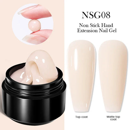 BORN PRETTY 15ml 3D Carving Jelly White Nude Non Stick Hand Solid Extension Nail Gel Polish Flower Acrylic Nail Art Building Gel