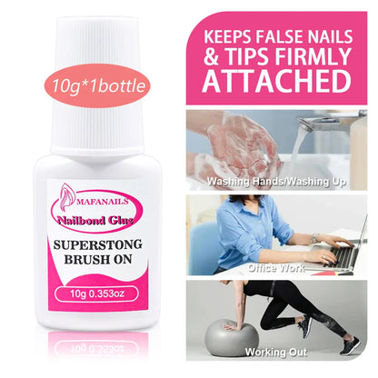 5ml Soft Nail Tips Gel For Press On False Nails Solid Sticker Adhesive Nail Gel UV Bond Rhinestone Fake Tips Extension Nail Glue