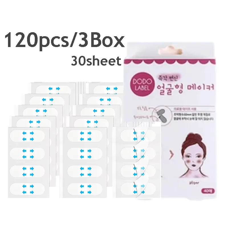 4/80Pcs/10Sheets V Lift Face Sticker Invisible Makeup Adhesive Lift Face Tape Slim Patch Breathable Sticker Lifting Tighten Chin
