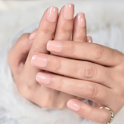 IMABC  Press On False Nails 24pcs Short Square Soft Gel Nails(Soft Acrylic Material) 4 Colors For Women And Girls Fashion