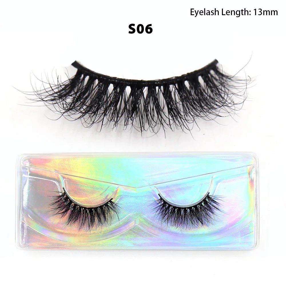 LEHUAMAO Makeup Mink Lashes 3D Short Mink Eyelashes Natural False Eyelashes Fluffy Mink Lashes Extension 12mm-15mm Eyelashes