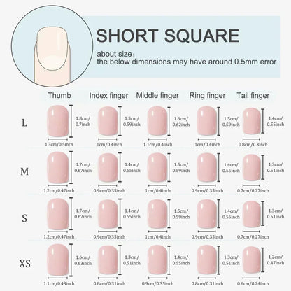 10pcs Handmade Press on Nails Summer Wave Ripple Starfish Full Coverage Nail Tips for Women&Girl Detachable Wearable Nail