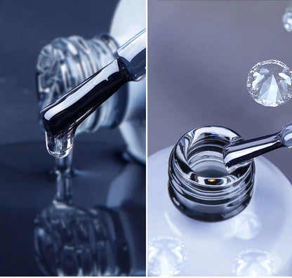AWStorG15ml 2 IN 1 Crystal Top Coat Transparent Soak Off UV LED Nails Art Manicure Gel Nail Polish Varnishes Primer Function Gel