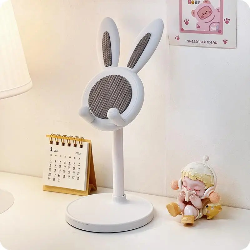 Retractable Pink Lovely Rabbit Mobile Phone Holder Stand For iPhone Samsung Adjustable Mobile Phone Holder Stand Tablets Bracket