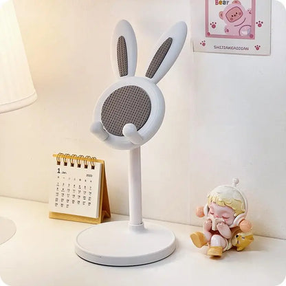 Retractable Pink Lovely Rabbit Mobile Phone Holder Stand For iPhone Samsung Adjustable Mobile Phone Holder Stand Tablets Bracket