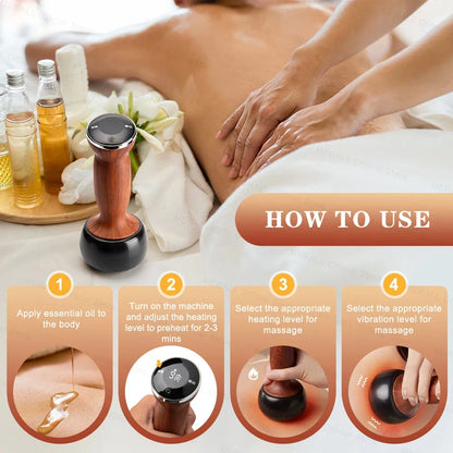 Electric Hot Stone Scraping Massaging Bianstone Guasha Massager Hot Compress Spa Scraping Back Relax Muscles Massage Skin Lift