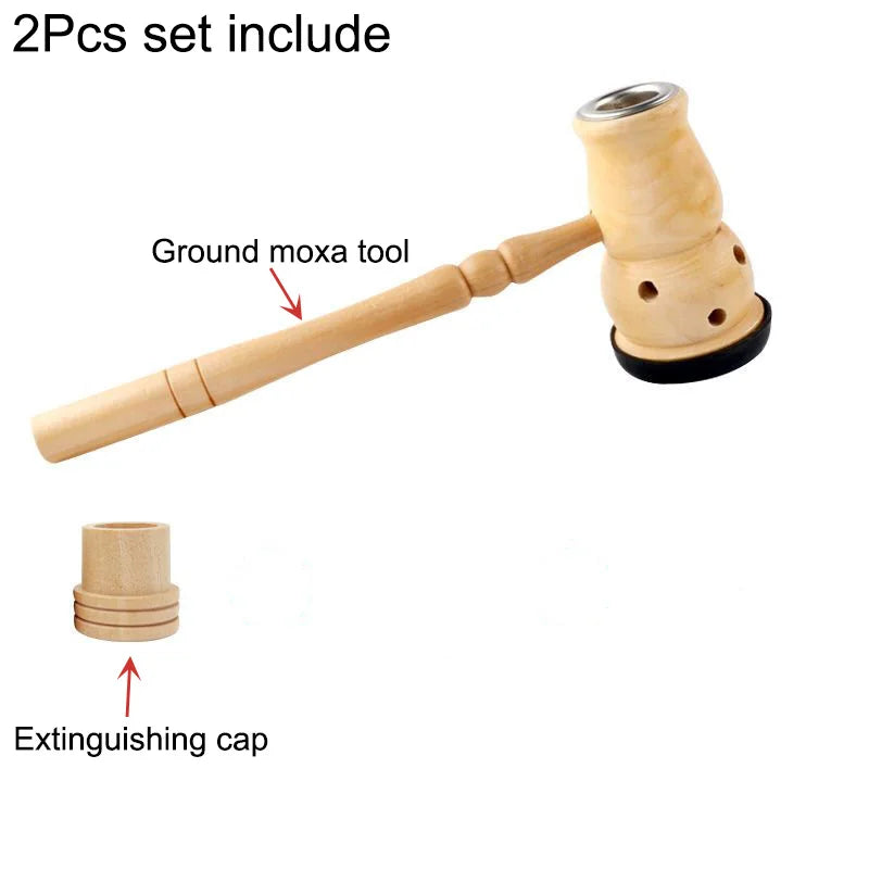 Jade Moxibustion Tool Handle Gourd Moxa Roll Burner Warm Body Massage Burning Chinese Herbal Medicine Penetrates Meridians