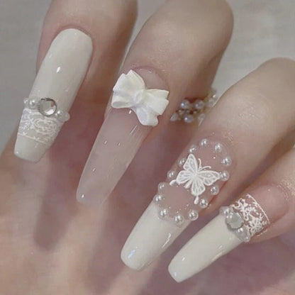 24pcs y2k Long Pointed False Nails Cool Girl Style Silver Flame Pattern Press on Nails Detchable Full Cover Fake Nail Patches