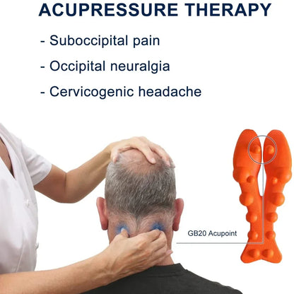 Neck and Shoulder Relaxer with Upper Back Massage Point, Cervical Traction Device Neck Stretcher for TMJ Pain Relief and Spine