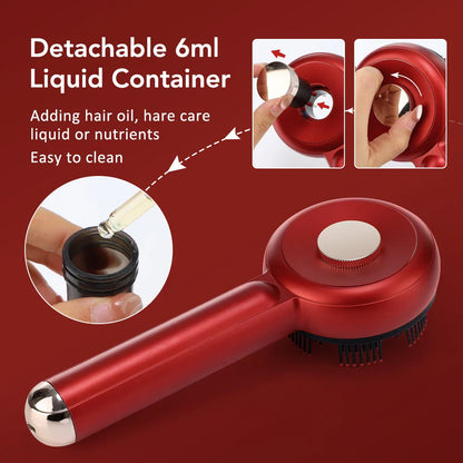 Electric Scalp Massage Brush Red Light Therapy Hair Growth Massage Comb Anti Hair Loss Liquid Oil Applicator Massager Tools