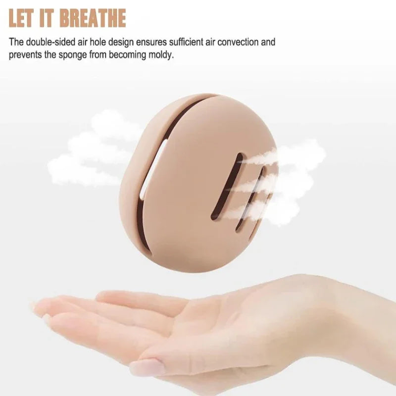 Makeup Sponge Holder Shatterproof Eco-Friendly Silicone Beauty Make Up Blender Case for Travel Gift for Women Girls
