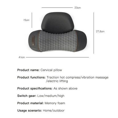 Okayso Electric Massager Cervical Pillow Hot Compress Vibration Massage Neck Traction Relax Sleeping Pillow Spine Support Normal