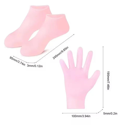 Spa Silicone Socks Gloves Moisturizing Gel Sock Exfoliating Preventing Dryness Cracked Dead Skin Remove Protector Foot Hand Care