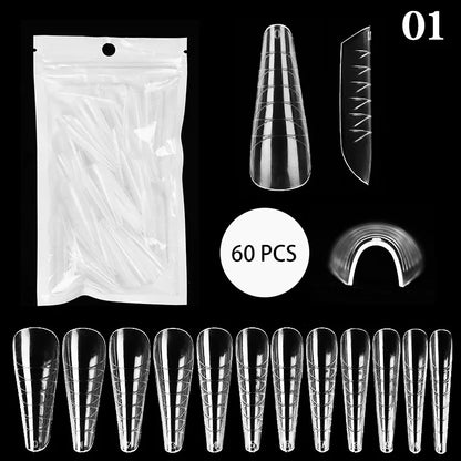 Extension False Nails Art Tips Acrylic Fake Finger Gel Polish Mold Sculpted Full Cover Press on Nails Manicures Accessories Tool