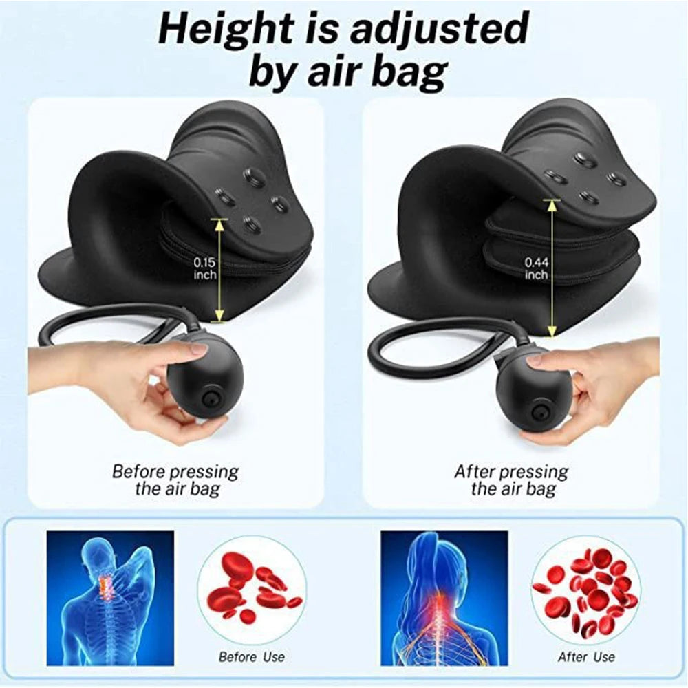 Neck Massage Pillow Relaxer, Cervical Traction Device for Tmj Pain Relief and Cervical Spine Alignment Adjustable Neck Stretcher