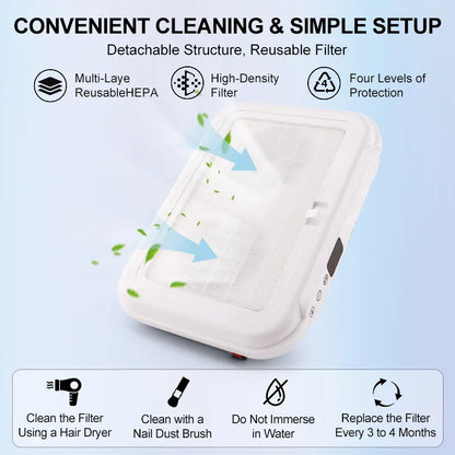 Powerful Suction 170w Nail Dust Collector Manicure Machine 2 Fans Vacuum Cleaner Nail Art Suction with Removable Filter Screen