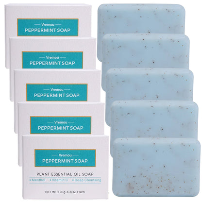 1Pcs/5Pcs Lavender Soap, Exfoliating Cream Granule Essential Oil Soap, Male And Female Cleansing Body Bath Fragrance Soap