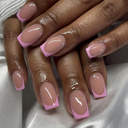 Yellow French Fashion Wearable Nail Art Summer Simple Short Almond Fake Nails Detachable Finished False Nails Press on Nails