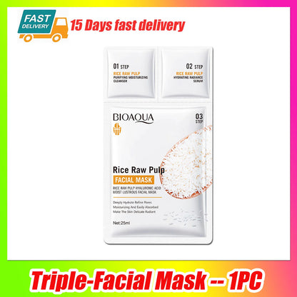 1/5/10/20/30pcs Rice Raw Pulp Collagen Facial Masks Cleanser Serum Moisturizing Firm Hydrating Face Mask Korean Beauty Skin Care