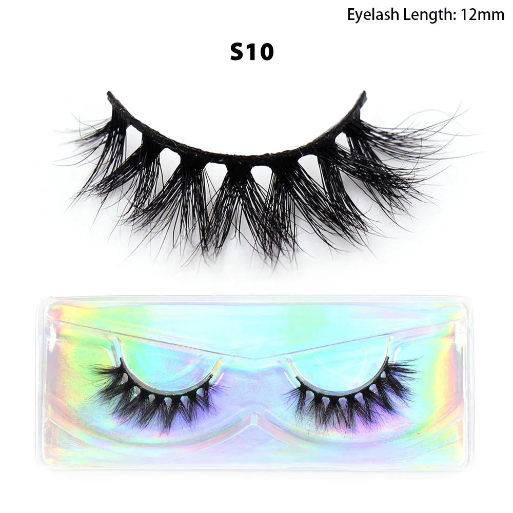 LEHUAMAO Makeup Mink Lashes 3D Short Mink Eyelashes Natural False Eyelashes Fluffy Mink Lashes Extension 12mm-15mm Eyelashes