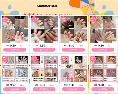 24P Fake Toenails With Glue French Line Glitter False Toe Nails Art Detachable Press On Toenails Acrylic Butterfly ToeNails Tips