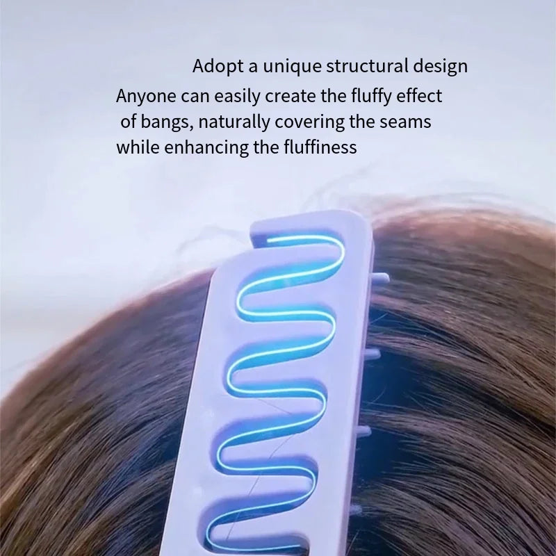 Fluffy Texture Styling Comb Volumizing Wide-Tooth Hairbrush Curling Tools Fluffy Roots Hair Seam Cover Bangs Hairdressing Comb