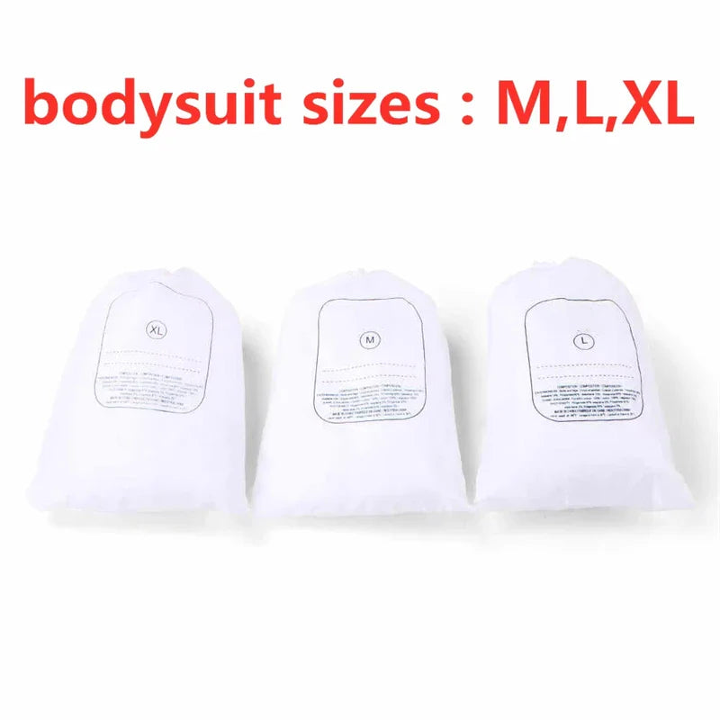 10pcs white bodysuit body suit massage suits disposable vacuum massages costumes for vacuum body massage machine