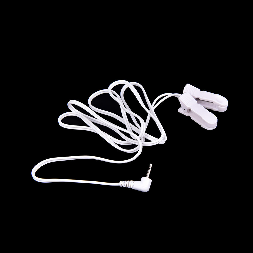 Electrode Lead Wires with 2 Ear Clips for Tens Therapy Machine Massager 2.5mm