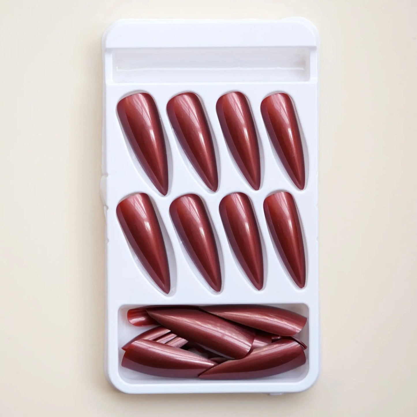 24pcs Super Long Stiletto Fake Y2K Nails Press On Vintage Wine Red False Nails With Designs Full Cover Fashion Almond Nail Tips
