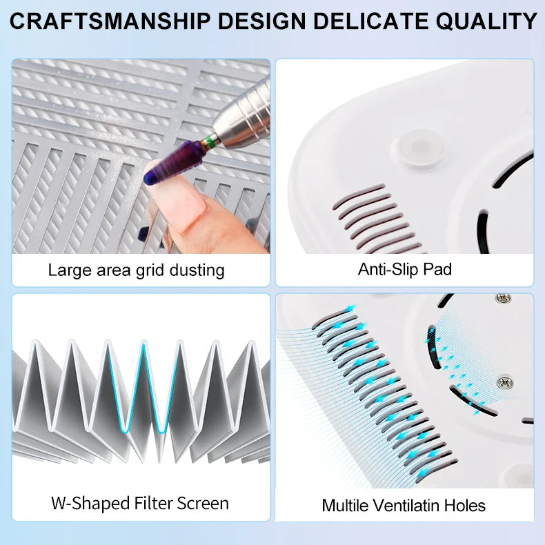 Powerful Suction 170w Nail Dust Collector Manicure Machine 2 Fans Vacuum Cleaner Nail Art Suction with Removable Filter Screen