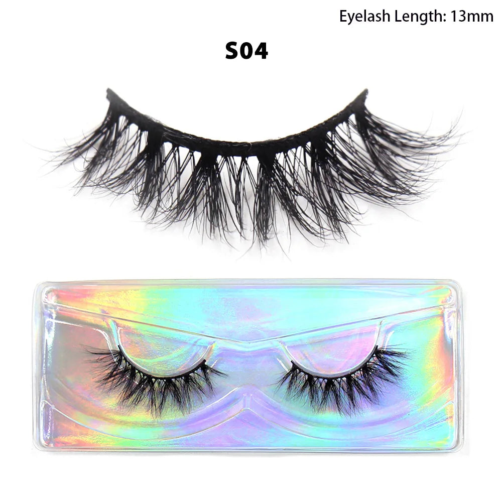 LEHUAMAO Makeup Mink Lashes 3D Short Mink Eyelashes Natural False Eyelashes Fluffy Mink Lashes Extension 12mm-15mm Eyelashes