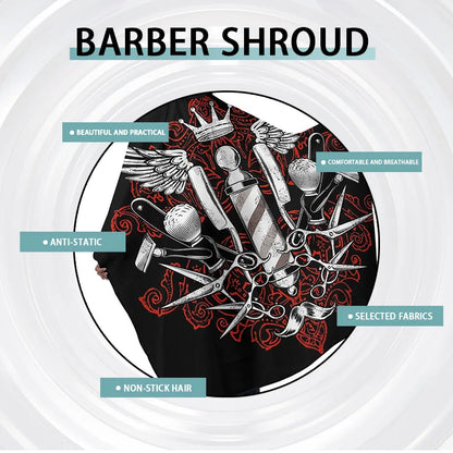 Barber Black Haircut Cloth Hairdresser Apron Hair Cut Cape Hairdress Gown Hairdressing Coat Barbershop Salon Accessory