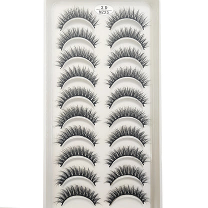 20 Style 10 Pairs Natural 3d Mink Lashes Soft False Eyelashes Cross Messy Dense Eye Lashes Extension Makeup Faux Cils Maquillaje