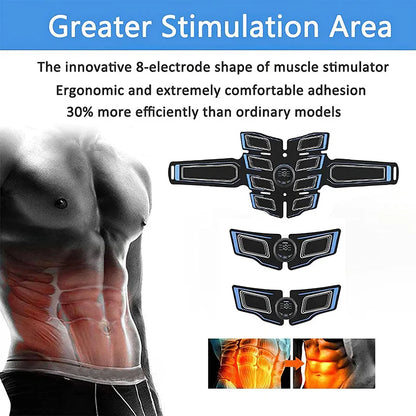 EMS Muscle Stimulator Abs Trainer Abdominal Muscle Toner Massage Toning Belt Body Slim Weight Loss Fitness Massager Rechargeable