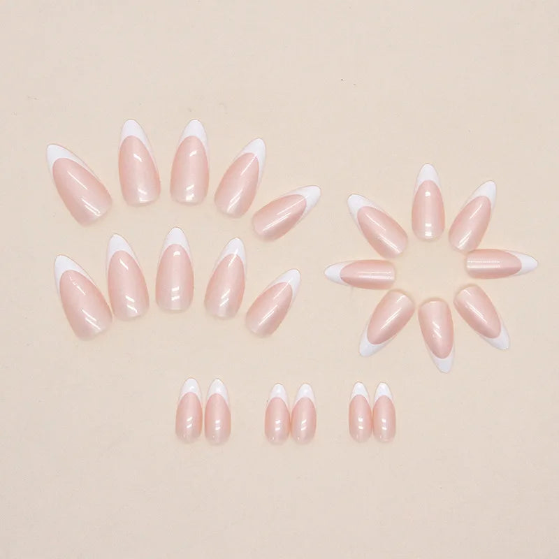 24 PCs Long French Minimalist Nails with 1 Jelly and 1 Nail File