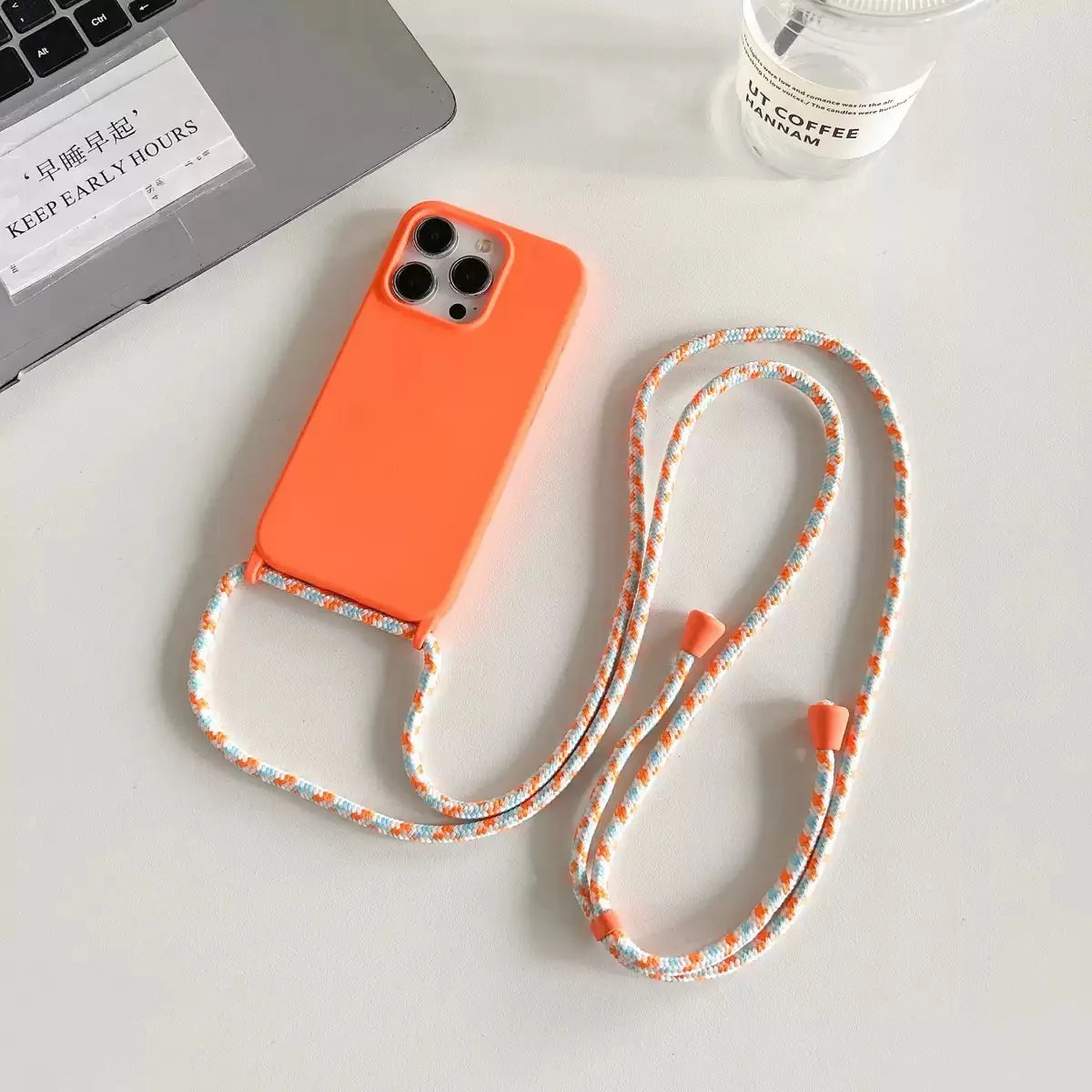 Necklace Strap Cord Crossbody Lanyard Liquid Silicone Case For iPhone 16 Pro 15 14 13 Pro max 12 12mini 7 8 plus