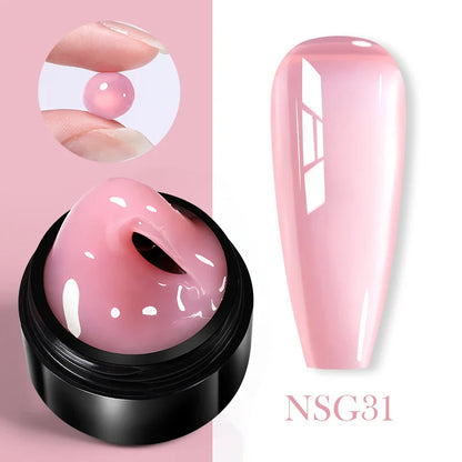 BORN PRETTY 15ml 3D Carving Jelly White Nude Non Stick Hand Solid Extension Nail Gel Polish Flower Acrylic Nail Art Building Gel