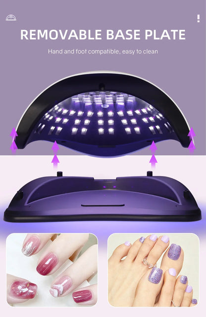 380W UV Nail Lamp 81 LEDs Nail Dryer Machine with LCD Screen Quick-drying Manicure Lamp for Curing All Nails Gel Nail Art Tools